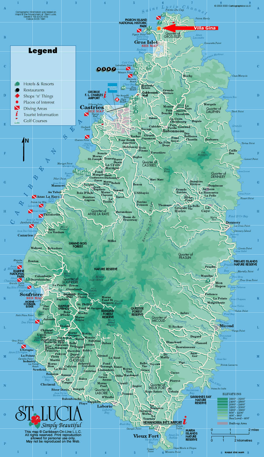 Saint Lucia map